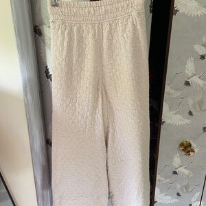 Lululemon Cream Wide Leg Pants with Textured Knit